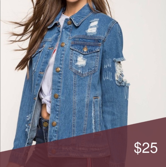 Slash Back Denim Jacket - Picture 3 of 3